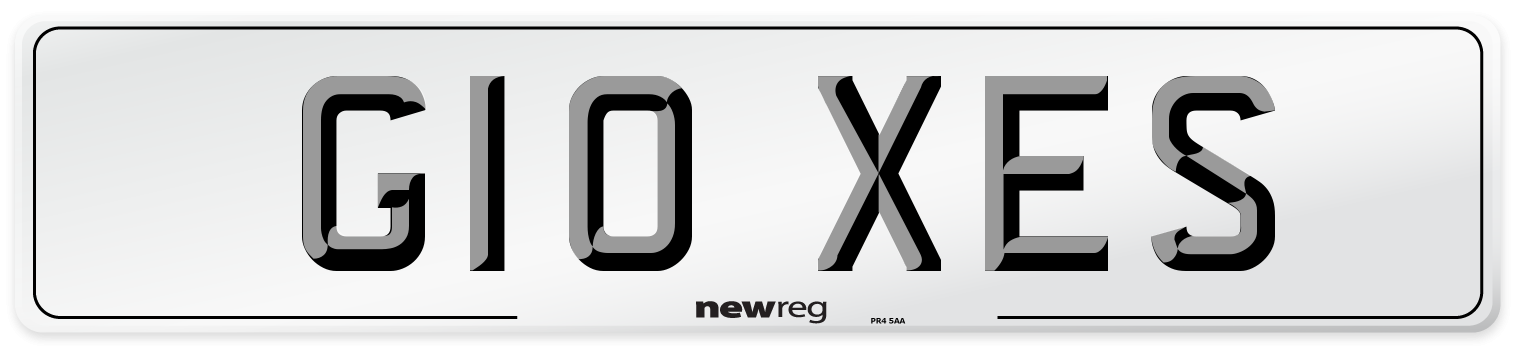 G10 XES Number Plate from New Reg